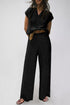 Knitted V Neck Sweater and Casual Pants Set